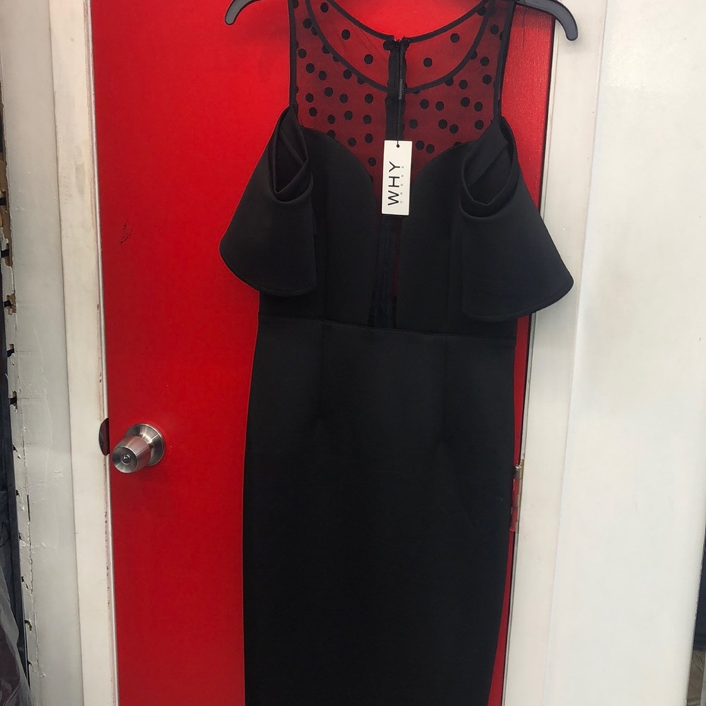 POLKA DOT RUFFLE SIDE DRESS